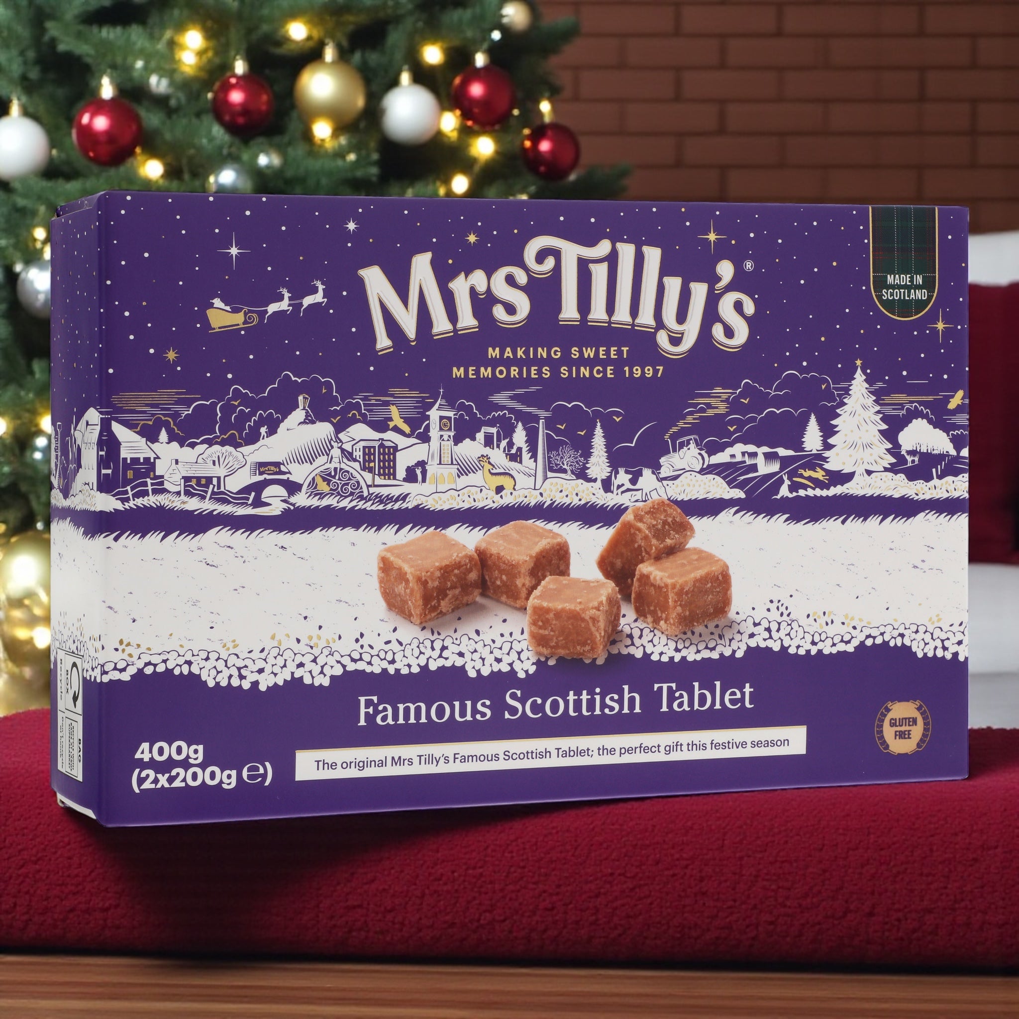 Scottish Tablet Gift Box 400g (Festive pack)