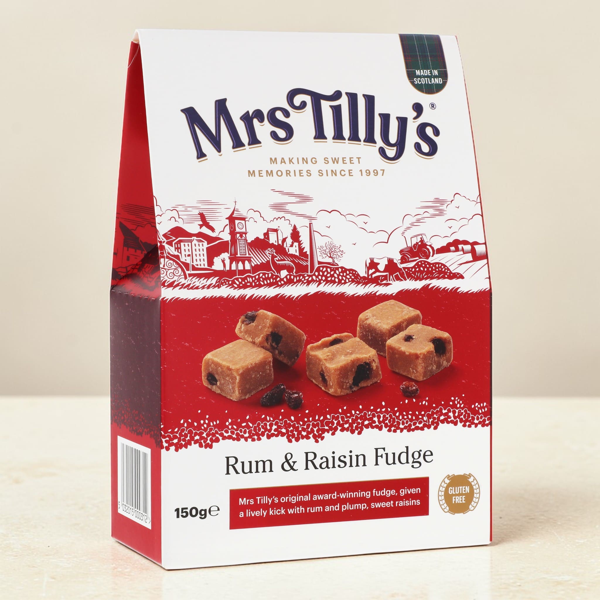 Buy Rum & Raisin Scottish Fudge Gift Box 150g | Mrs Tillys